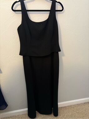 Jones New York Black Sleeveless Beaded Maxi Dress